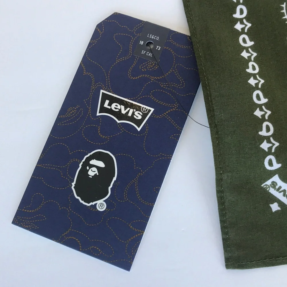 Levi’s x Bape Bandana Olive Green Square NWT